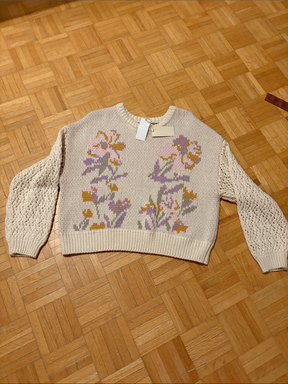 Magaschoni Cream Floral Knit Sweater - Women